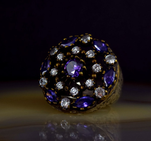 Ring silber 925 zirkonia lila - ,