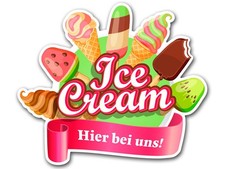 Aufkleber ICE CREAM HIER BEI