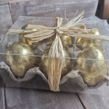 6 x Gold Ostereier Ostern 6 cm Dekoration Lackiert Eier Osterdeko Kunststoff 