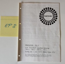 1979 Kalmá Preistliste zum