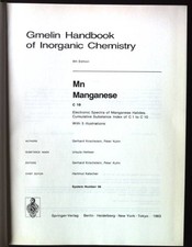 Gmelin handbook of inorganic chemistry; Mn : manganese. C. / 10. Electronic spec