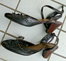 Damenschuhe  Pumps Sandaletten echt Leder  braun Gr. 38 Gut!