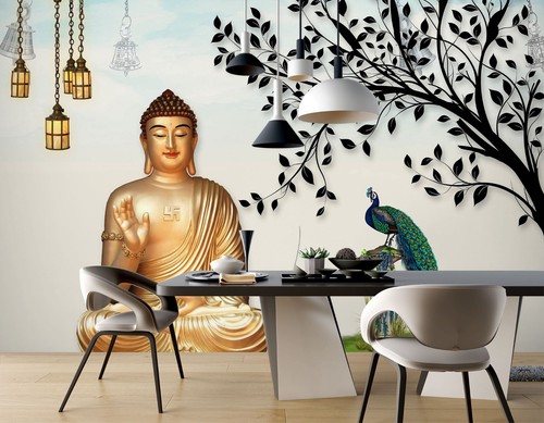 Buddha statue pfau - 3d,