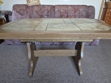 Couchtisch ausziehbar, Eiche mit Kacheln