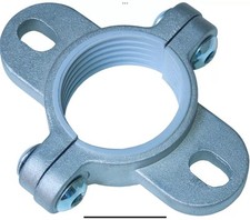 IKEA STOLMEN Beschlag/Halter/Schelle silber mit  Innenfutter dünn plus Schrauben