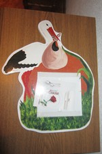 Storch mit Babytuch Klapperstorch Dekofigur Geburt Taufe - Kunststoff 