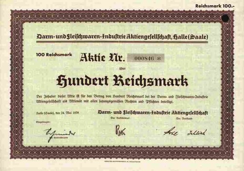 Darm fleischwaren 1938 halle - fleischwaren,