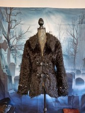 Queen Of Darkness damen kurzmantel Gothic Emp Plüsch Vintage Killstar Gr.L