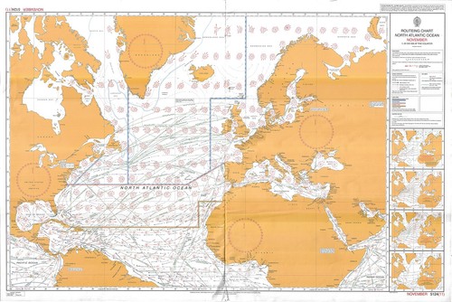 Admiralty routeing chart - admiralty,