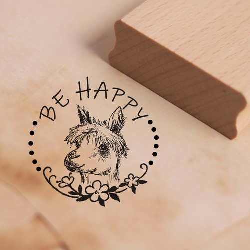 Stempel happy alpaka - alpaka,