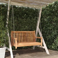 Schaukelbank Hollywoodschaukel Gartenschaukel Teakholz Massiv 114 x 60 x 64 cm