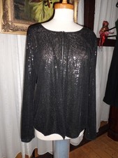 GERRY WEBER Damen JACKE Blazer aus PAILLETTEN JACKE Schwarz Gr. 44/46