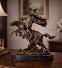 Bronzeskulptur Ritter zu Pferd