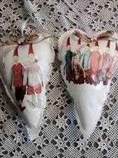 2x Deko Stoffherzen 11 x 20cm