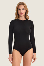 Damen Body langarm in schwarz