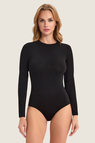 Damen body langarm schwarz - damen,