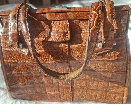 Vintage krokodil echtleder - vintage,