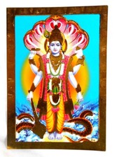 BILD  Picture VISHNU  Prägedruck INDIEN Altarbild 9x13 cm  s174