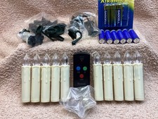 10 Kabellose Weihnachts-Riffel-Kerzen Beleuchtung+Flackerfunkt.+24xZubehör HSE24