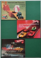 3 Sammlerkataloge Booklets Mattel Hot Wheels Heisse Räder 1970 bis 73 Vintage
