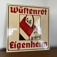 Altes Emailschild Wüstenrot