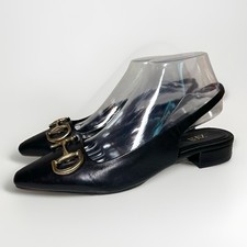 Zara black leather slingback - black,