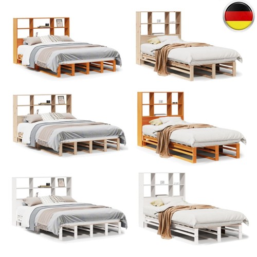 Massivholzbett mit regal - massivholzbett,