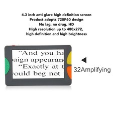 4.3in Portable Video Digital Magnifier 2X-32X Zoom Support AV Output To TV NEW
