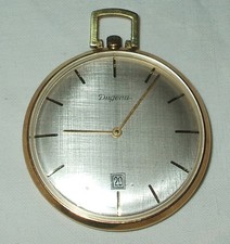 Dugena Taschenuhr  mit Datum Handaufzug ca. 4,2 cm Durchm.