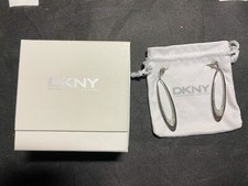 DKNY Ohrschmuck Edelstahl mit Zirkonia hängend, Silber l= 7 cm 