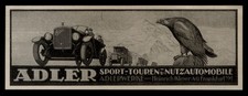 Alte Werbung Reklame 1916 ADLER Sport-Touren-Automobile Adler-Werke Frankfurt