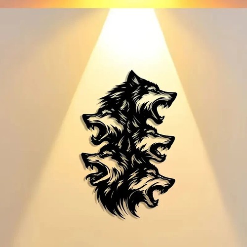 Wolf rudel metall schwarz - metall, wand