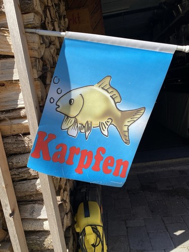 Fahne karpfen werbung - karpfen,