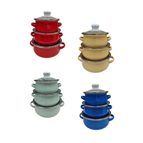 Emaille pots - 3x,