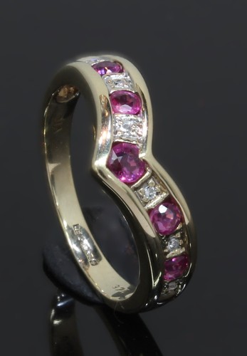 Ring karat gelbgold rubin - 9,