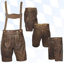 kurze Trachtenlederhose + Träger Plattlerhose Lederhose im Used-Look