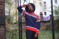 Vintage Norweger Pullover Rot