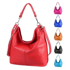 DAMEN XL LEDER TASCHE Business HOBO BAG Shopper Schultertasche Umhängetasche ita