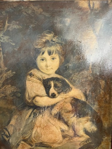 Druck mädchen mit hund - mädchen,