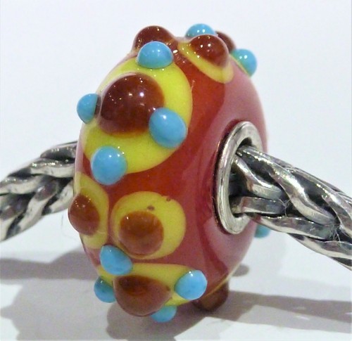 Trollbeads glas braun mit gelb - glas,