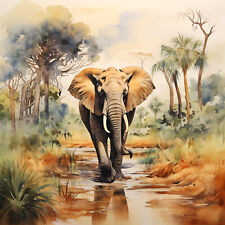 Wandbild Elefant Afrika Landschaft Deko Bild Wanddeko Dekofliese Wandfliese