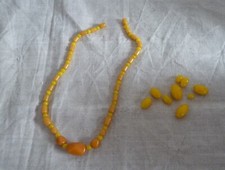 Alte bernstein kette oliven - *,
