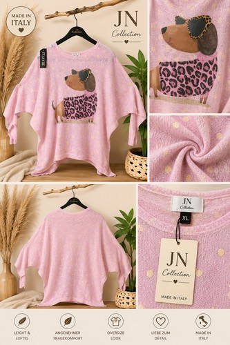 Dackel pullover rosa leo - dackel,