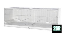 2GR Kunststoff Italienisch 120cm (47,2in/4ft) Doppel Brutkäfig-Wellensittich, Fink etc.