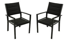 Gartenstuhl Gartensessel MADEIRA Alu anthrazit Polster schwarz 2 STCK, 2. WAHL