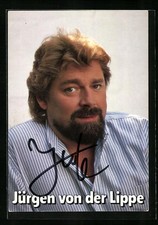 Ansichtskarte Musiker Jürgen von der Lippe im gestreiften Hemd, Autograph 