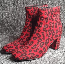 la strada, Boots, rot leoparden Muster, Gr. 36