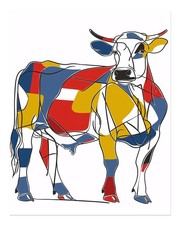 Bunte abstrakte Kuh Wandkunst