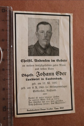 Altes sterbebild eines - altes,