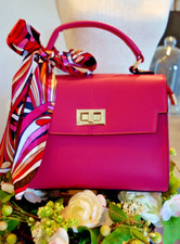 ZAZA’Z Tasche pink fuchsia Henkeltasche Schulterriemen mit Tuch Handtasche